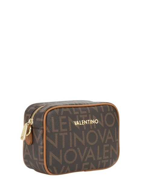 BORSA A SPALLA CON LOGO ALL-OVER DONNA MARRONE