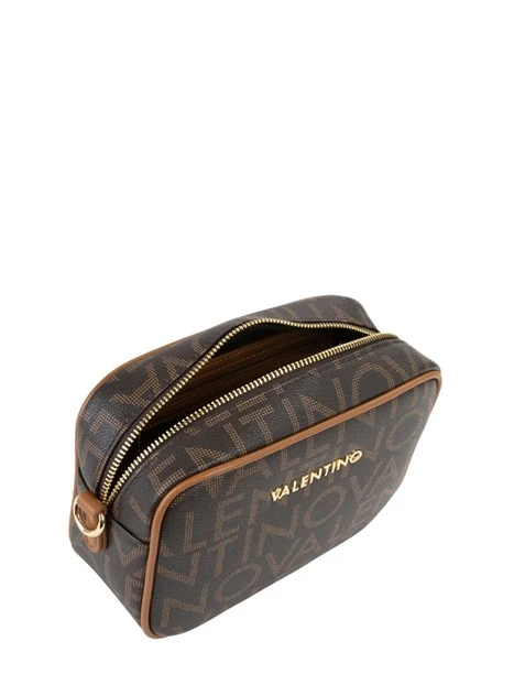 BORSA A SPALLA CON LOGO ALL-OVER DONNA MARRONE