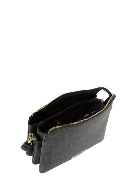 BORSA A SPALLA LOGO ALL-OVER DONNA NERO