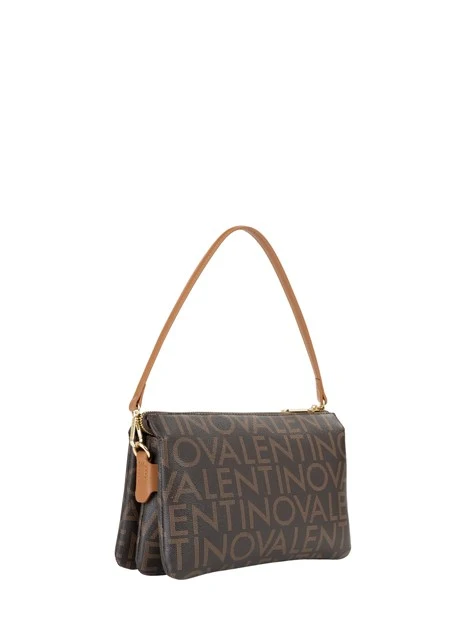 BORSA A SPALLA LOGO ALL-OVER DONNA MARRONE