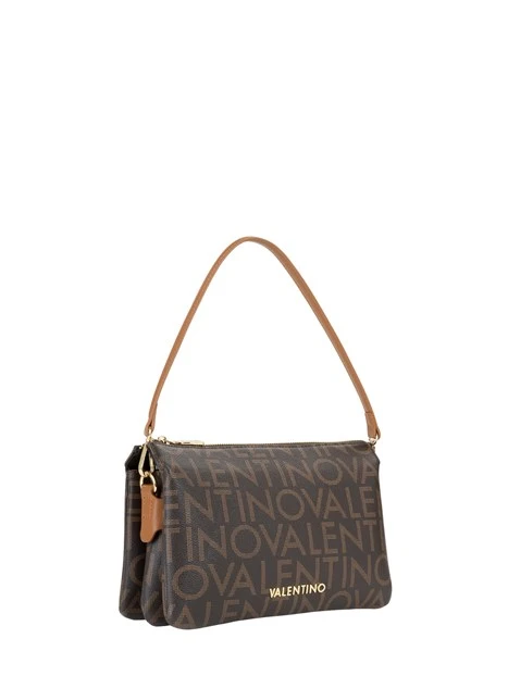 BORSA A SPALLA LOGO ALL-OVER DONNA MARRONE