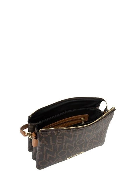 BORSA A SPALLA LOGO ALL-OVER DONNA MARRONE