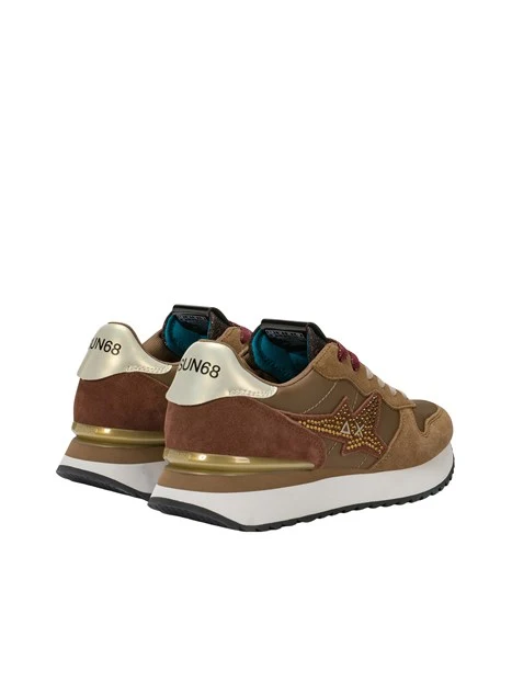 SNEAKERS PLATFORM Z46223 CON STRASS DONNA MARRONE