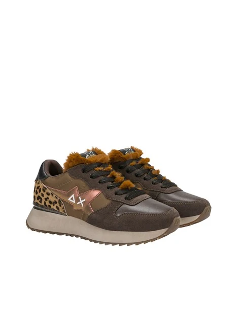 SNEAKERS PLATFORM Z46224 ANIMALIER DONNA MARRONE