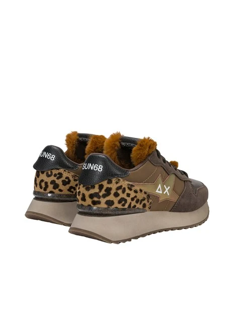 SNEAKERS PLATFORM Z46224 ANIMALIER DONNA MARRONE