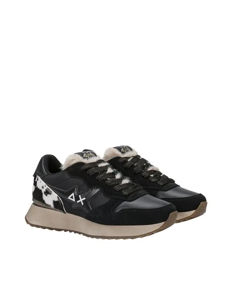 SNEAKERS PLATFORM Z46224 ANIMALIER DONNA NERO