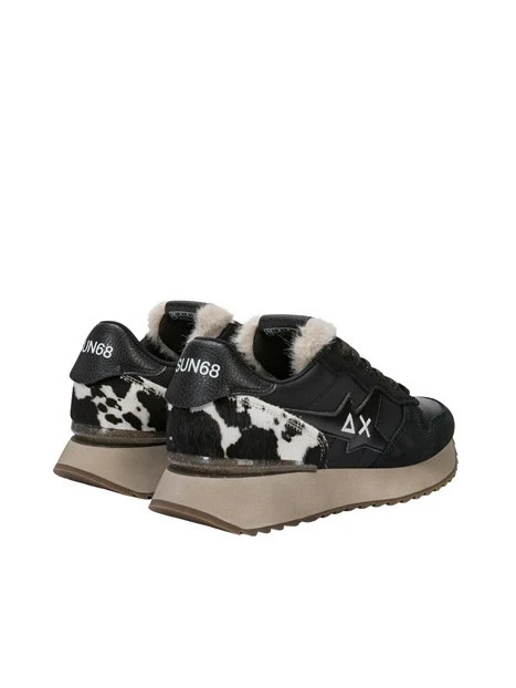 SNEAKERS PLATFORM Z46224 ANIMALIER DONNA NERO