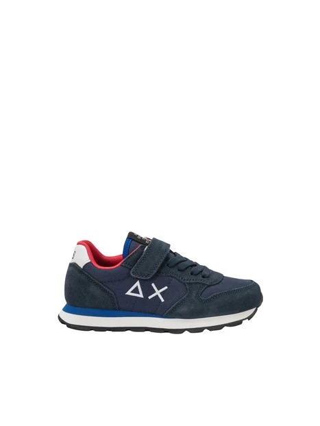 SNEAKERS BASSE CON STRAPPO E LACCI BAMBINO BLU