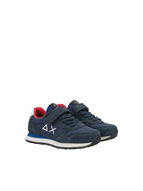 SNEAKERS BASSE CON STRAPPO E LACCI BAMBINO BLU