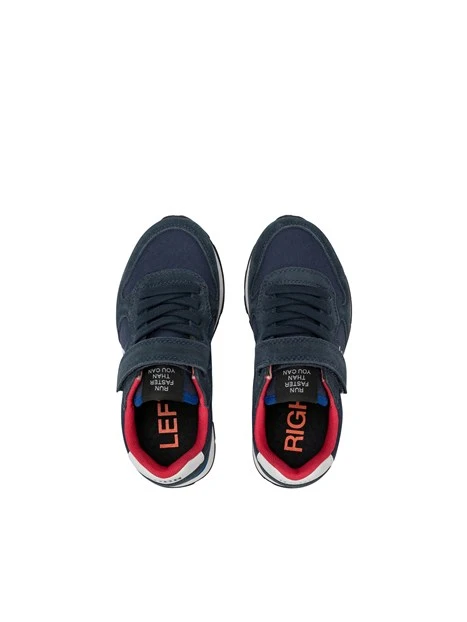 SNEAKERS BASSE CON STRAPPO E LACCI BAMBINO BLU