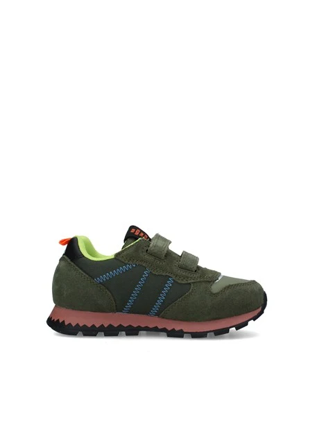 SNEAKERS BASSE CON DOPPIO STRAP BAMBINO VERDE