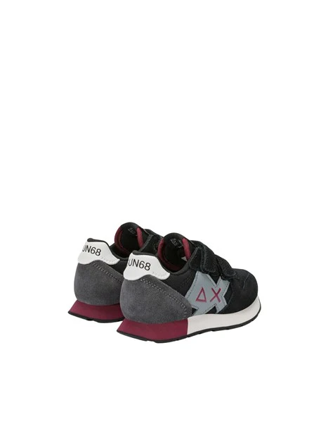 SNEAKERS BASSE CON DOPPIO STRAP BAMBINO NERO