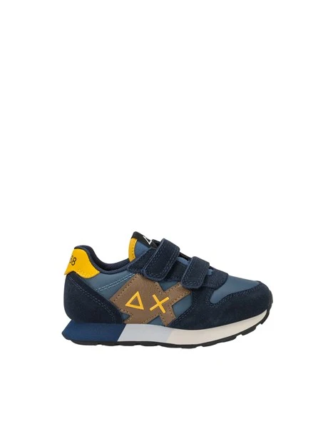 SNEAKERS BASSE CON DOPPIO STRAP BAMBINO BLU