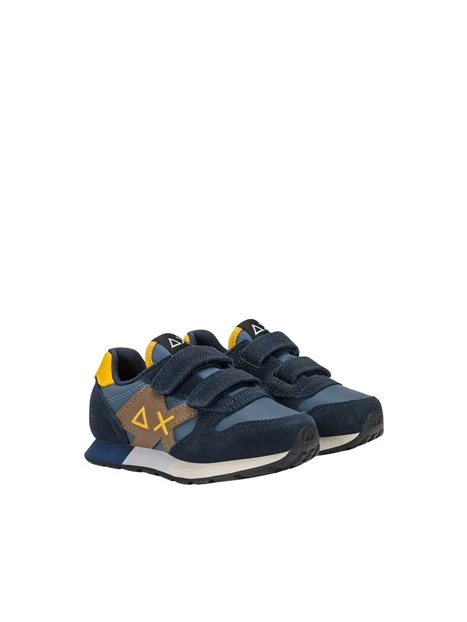 SNEAKERS BASSE CON DOPPIO STRAP BAMBINO BLU
