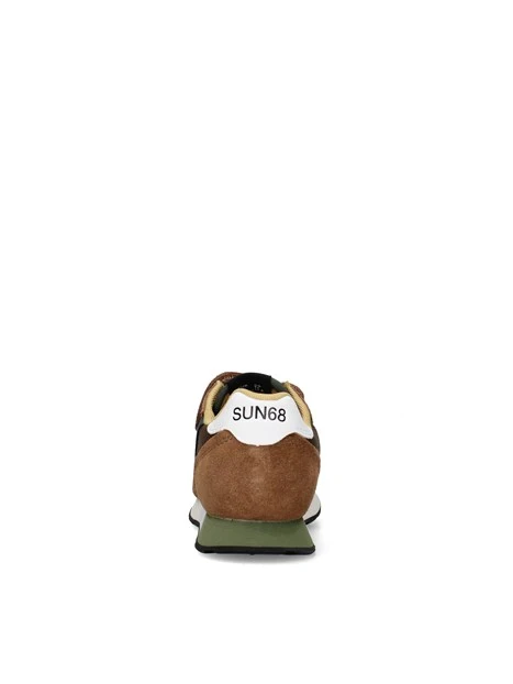 SNEAKERS BASSE CON DOPPIO STRAP E INSERTI A CONTRASTO BAMBINO MARRONE