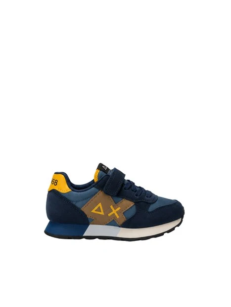 SNEAKERS BASSE CON LACCI E STRAP BAMBINO BLU