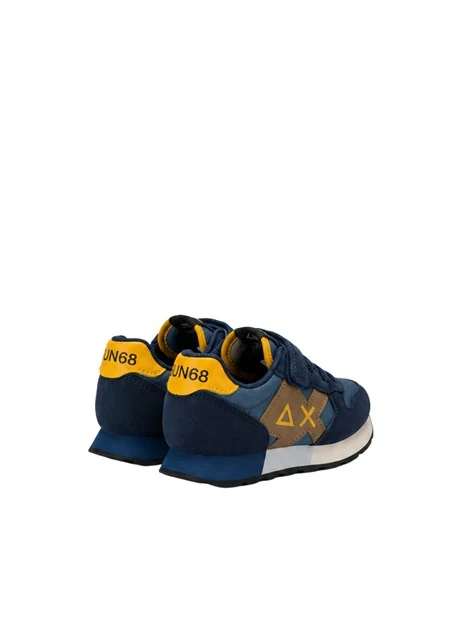 SNEAKERS BASSE CON LACCI E STRAP BAMBINO BLU