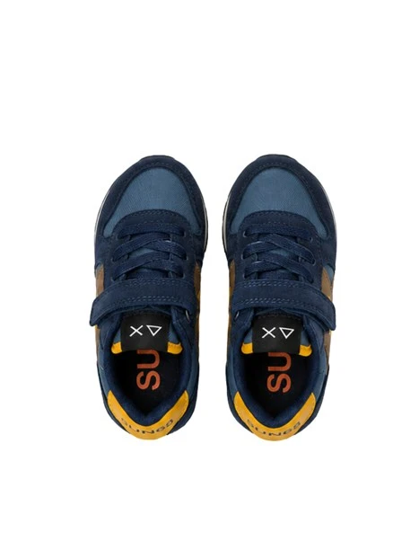 SNEAKERS BASSE CON LACCI E STRAP BAMBINO BLU