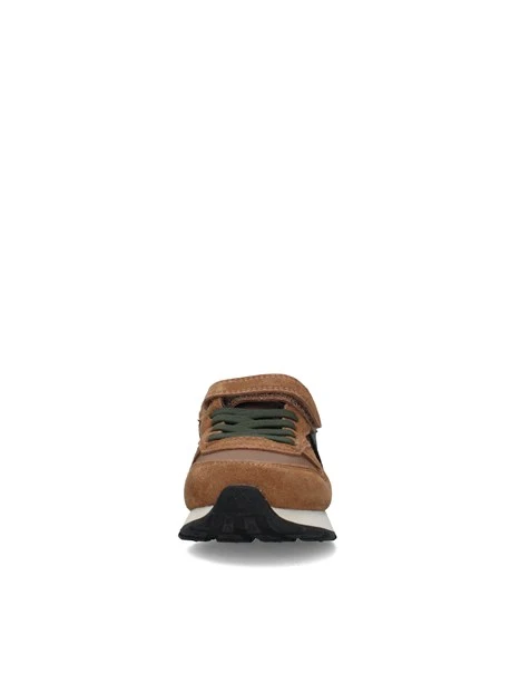 SNEAKERS BASSE CON STRAP BAMBINO MARRONE