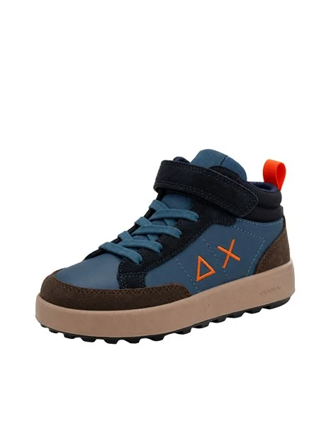 SNEAKERS BASSE CON STRAPPO MIDI BAMBINO BLU