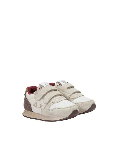 SNEAKERS BASSE CON DOPPIO STRAP BAMBINA BEIGE