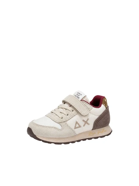 SNEAKERS BASSE CON LACCI E STRAP BAMBINA BEIGE