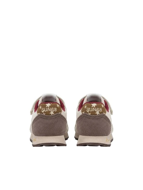 SNEAKERS BASSE CON LACCI E STRAP BAMBINA BEIGE