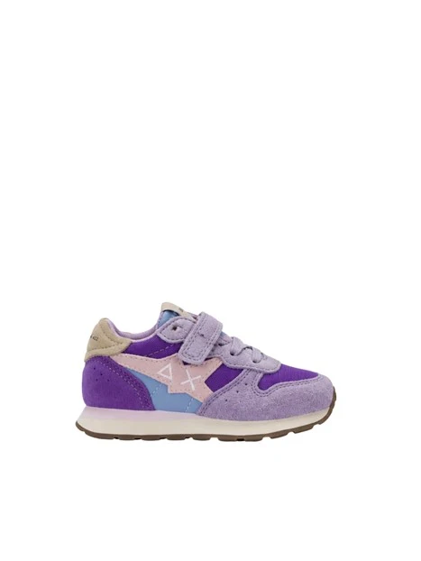 SNEAKERS BASSE CON LACCI E STRAP BAMBINA VIOLA