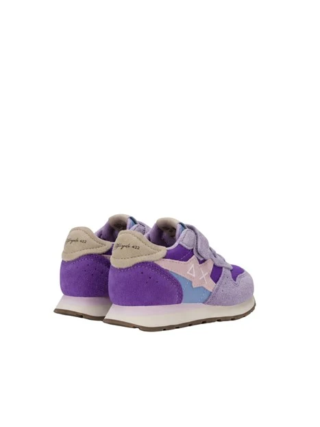 SNEAKERS BASSE CON LACCI E STRAP BAMBINA VIOLA