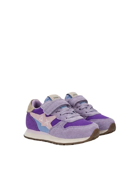SNEAKERS BASSE CON LACCI E STRAP BAMBINA VIOLA