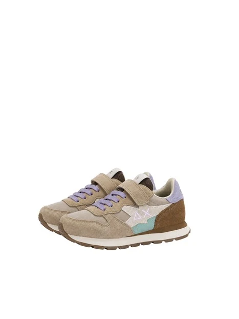 SNEAKERS BASSE CON LACCI E STRAPPI BAMBINA BEIGE