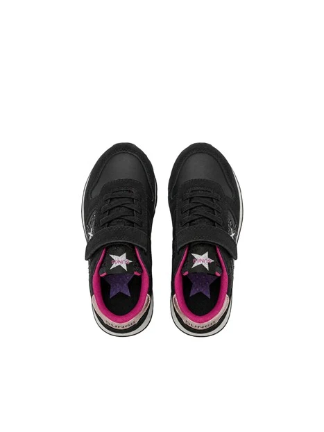 SNEAKERS BASSE CON LACCI E STRAP BAMBINA NERE