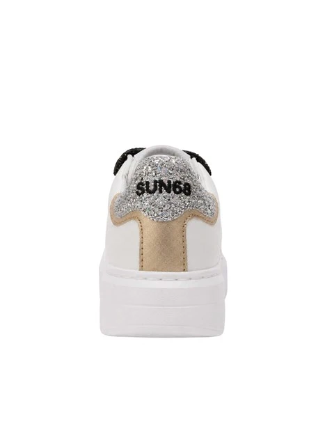SNEAKERS ALTE TALLONE GLITTERATO BAMBINA BIANCO