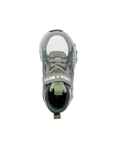SNEAKERS BASSE CON STRAPPO E DETTAGLI A CONTRASTO BAMBINO GRIGIO