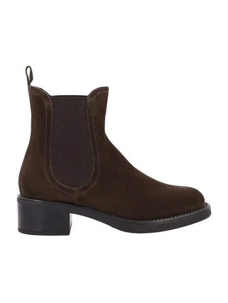 STIVALETTI TACCO ALTO CHELSEA IN CAMOSCIO DONNA MARRONE