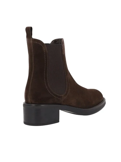 STIVALETTI TACCO ALTO CHELSEA IN CAMOSCIO DONNA MARRONE