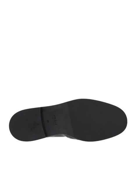 MOCASSINI TACCO BASSO IN PELLE LUCIDA CON FIBBIA DONNA NERO