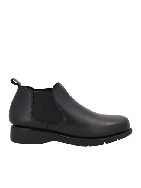 STIVALETTI TACCO BASSO BEATLES IN PELLE DONNA NERO
