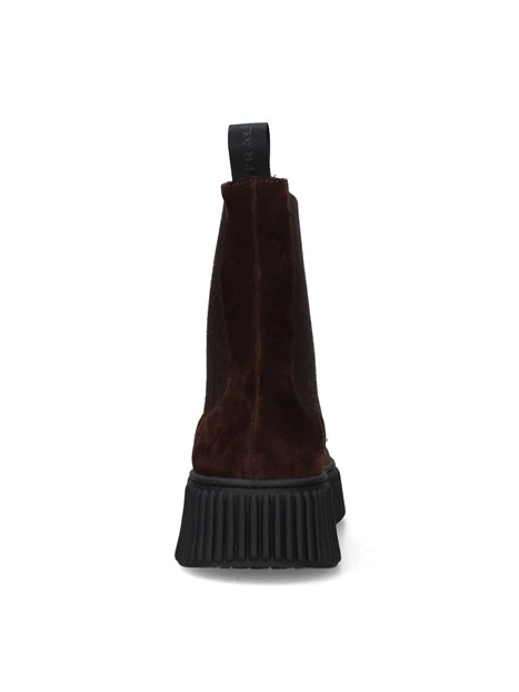 STIVALETTI TACCO BASSO CHELSEA CON SUOLA CHUNKY DONNA MARRONE