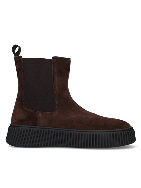 STIVALETTI TACCO BASSO CHELSEA CON SUOLA CHUNKY DONNA MARRONE
