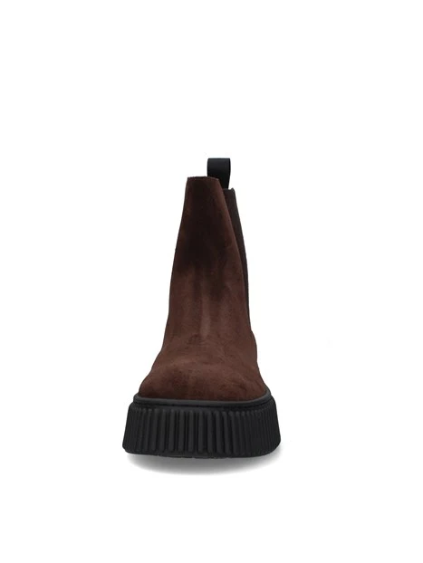 STIVALETTI TACCO BASSO CHELSEA CON SUOLA CHUNKY DONNA MARRONE