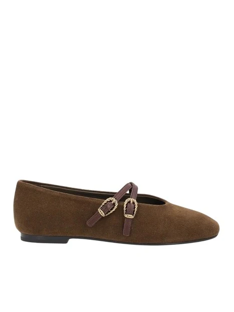 BALLERINE IN CAMOSCIO CON CINTURINI INCROCIATI DONNA VERDE