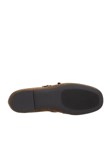 BALLERINE IN CAMOSCIO CON CINTURINI INCROCIATI DONNA VERDE