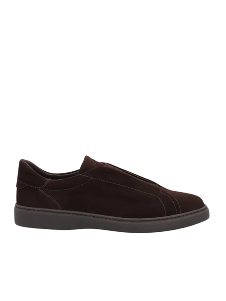 SNEAKERS SLIP ON IN CAMOSCIO UOMO MARRONE