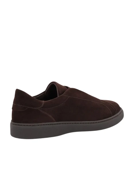 SNEAKERS SLIP ON IN CAMOSCIO UOMO MARRONE