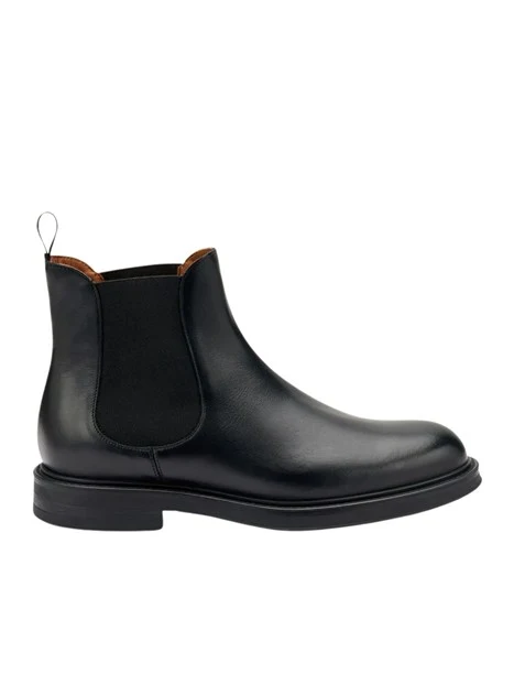 STIVALETTI IN PELLE E CON INSERTI ELASTICI UOMO NERO