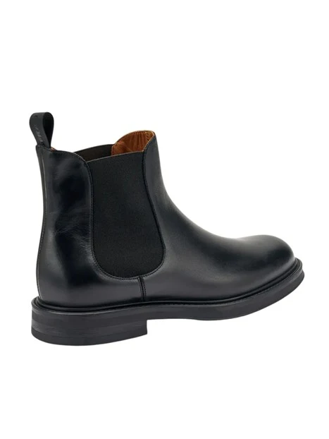 STIVALETTI IN PELLE E CON INSERTI ELASTICI UOMO NERO