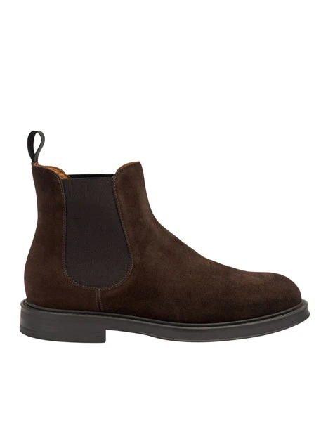 STIVALETTI TACCO BASSO BEATLES IN PELLE SCAMOSCIATA UOMO MARRONE