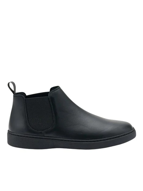 STIVALETTI TACCO BASSO BEATLES IN PELLE UOMO NERO