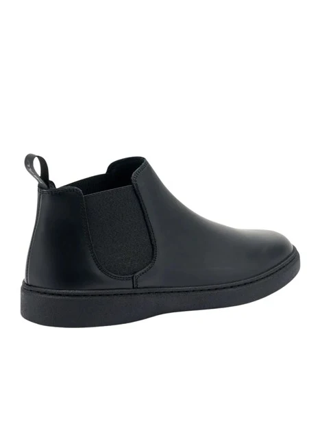 STIVALETTI TACCO BASSO BEATLES IN PELLE UOMO NERO